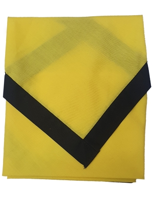 Adults Single Bordered Scout Scarf - Primrose with Black Trim