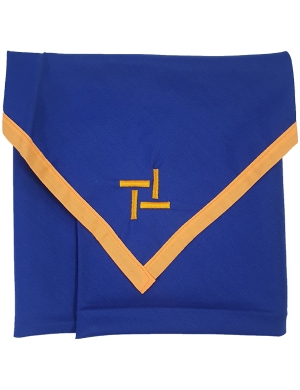 Adults Single Bordered Scout Scarf -  Royal Blue with Amber
