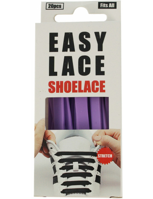Easy Lace® Adult Flat Silicone Shoelaces 20pc - Purple