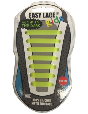 Easy Lace® Kids Glow in The Dark Shoelaces 14pc - Yellow