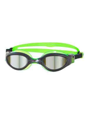 Zoggs Phantom Elite Mirror Goggles - Black/Lime Green (6-14yrs)