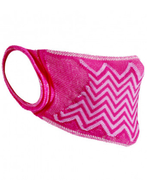 Result ZigZag Anti-Bac Face Cover 5pk - Pink/White