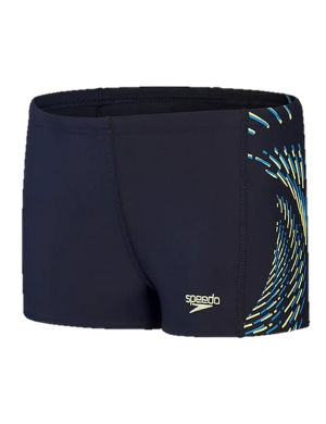 Speedo Jnr Placement Aqua Shorts - Navy/Yellow