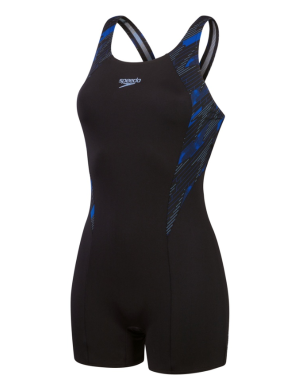 Speedo Hyperboom Splice Swim Legsuit - Black/Blue