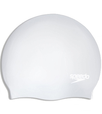 Speedo Senior Silicone Swim Cap - White/Silver