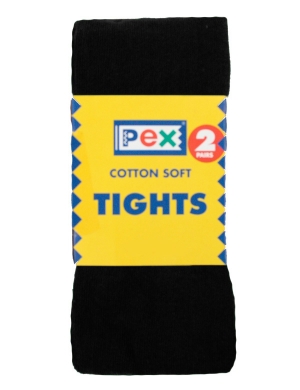 Super Soft Cotton Rich Tights 2 pack - Black