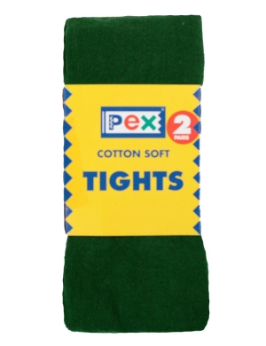 Super Soft Cotton Rich Tights 2 pack - Bottle Green