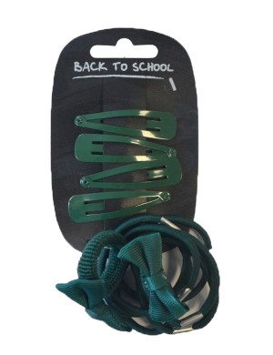 Bow Clips & Bobbles - Bottle Green