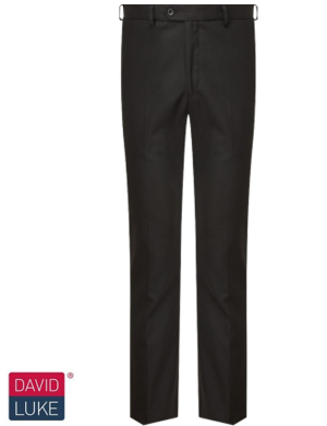 David Luke DL959 Senior Boys Slim Fit Trouser - Charcoal Grey (Flat Front)