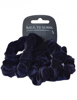 Velvet Scrunchie 4pk - Navy