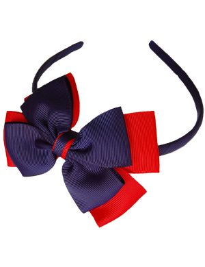 Opal Head Band - Navy & Red