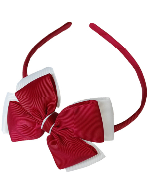 Opal Head Band - Maroon & White