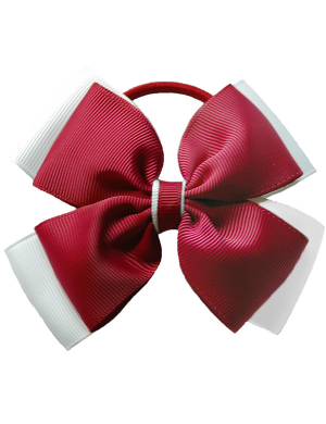 Opal Hair Bobble - Maroon & White