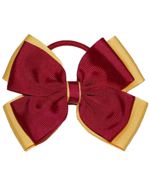 Opal Hair Bobble - Maroon & Yellow