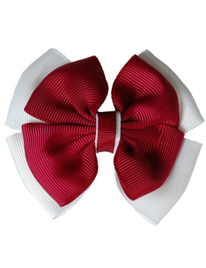 Opal Hair Clip - Maroon & White