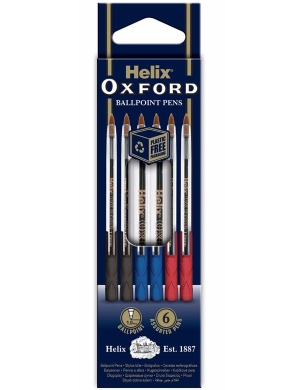 Oxford Ballpoint Pens 6pk - Assorted