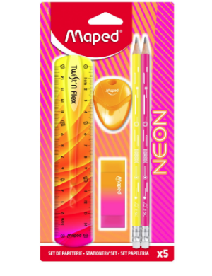 Maped 5 Piece Neon Stationary Set